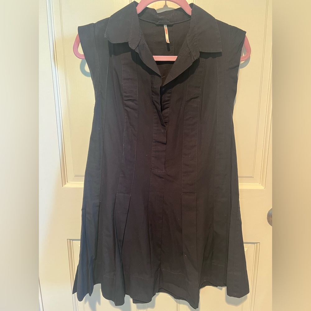 Black Sleeveless Pleated Free People Dress